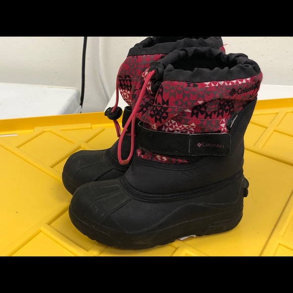 Columbia Girl’s Black/Pink Snow Boots Size 13 - Picture 1 of 10